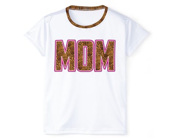 Auffälliges 'MOM' T-Shirt mit Leopardenmuster - Stilvolles Muttertags-T-Shirt mit einem wilden Twist
