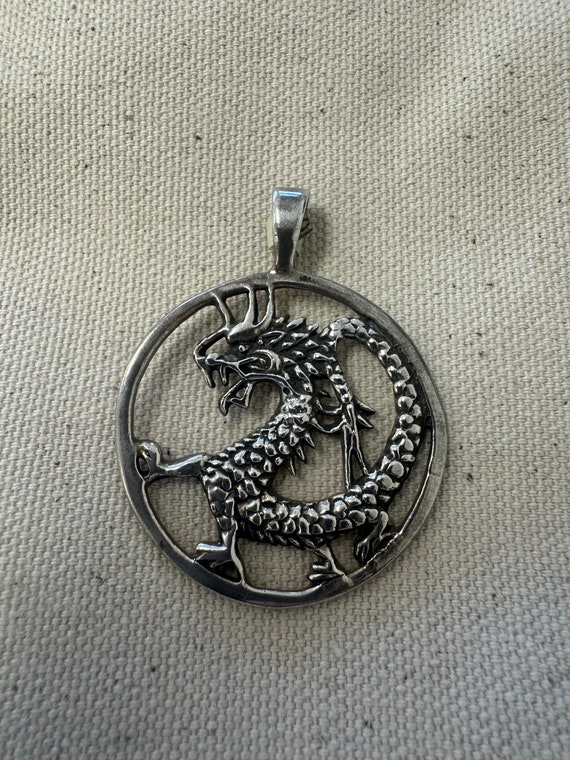 Sterling Sliver Dragon Pendant