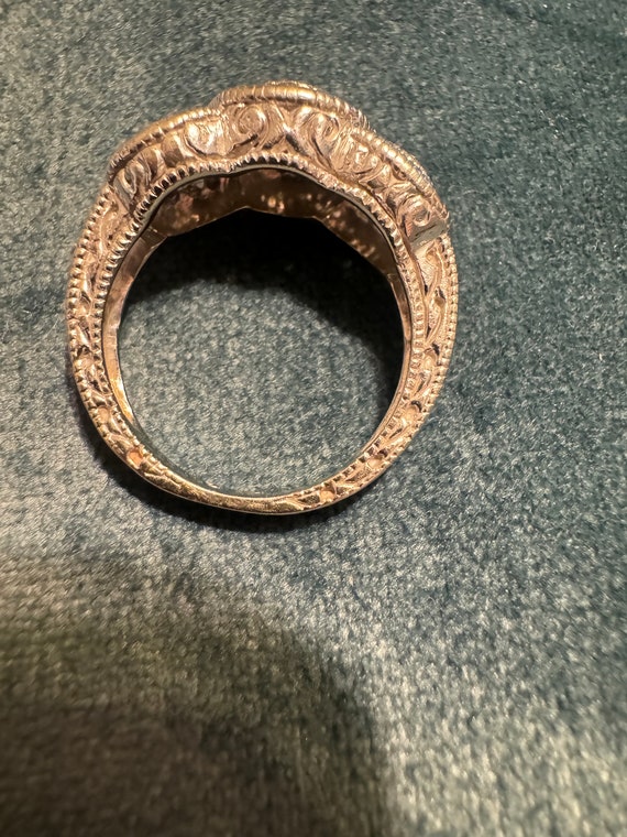 14k White Gold Three Stone Round Cut Diamond Ring - image 5