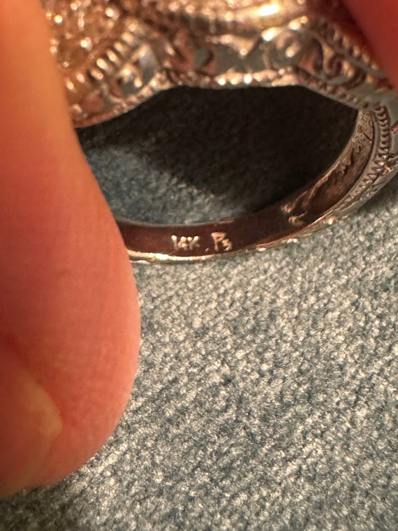 14k White Gold Three Stone Round Cut Diamond Ring - image 3