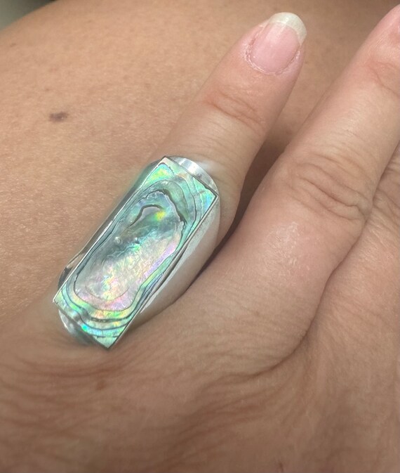 Sterling Silver Abalone ring size 6