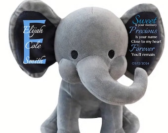 angel baby,infant loss, personalized stuffed animal memorial gift