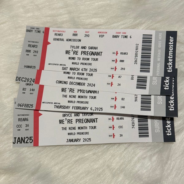 Pregnancy Announcement Tickets