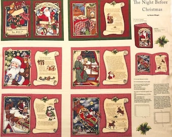 DIY Cloth Book Kit (Panel and Batting) or just Panel, Night Before Christmas, Susan Winget, baby shower gift