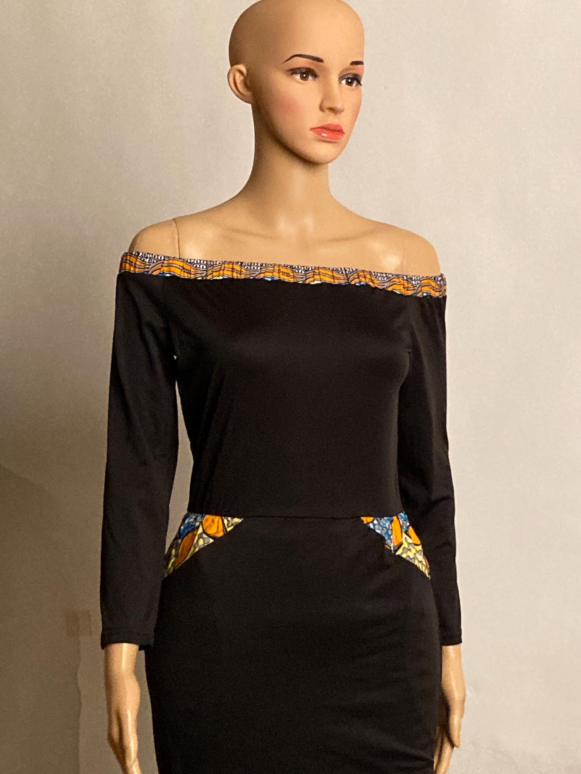 ankara black dresses African Dashiki Dress Black Sleeveless Women's Ankara