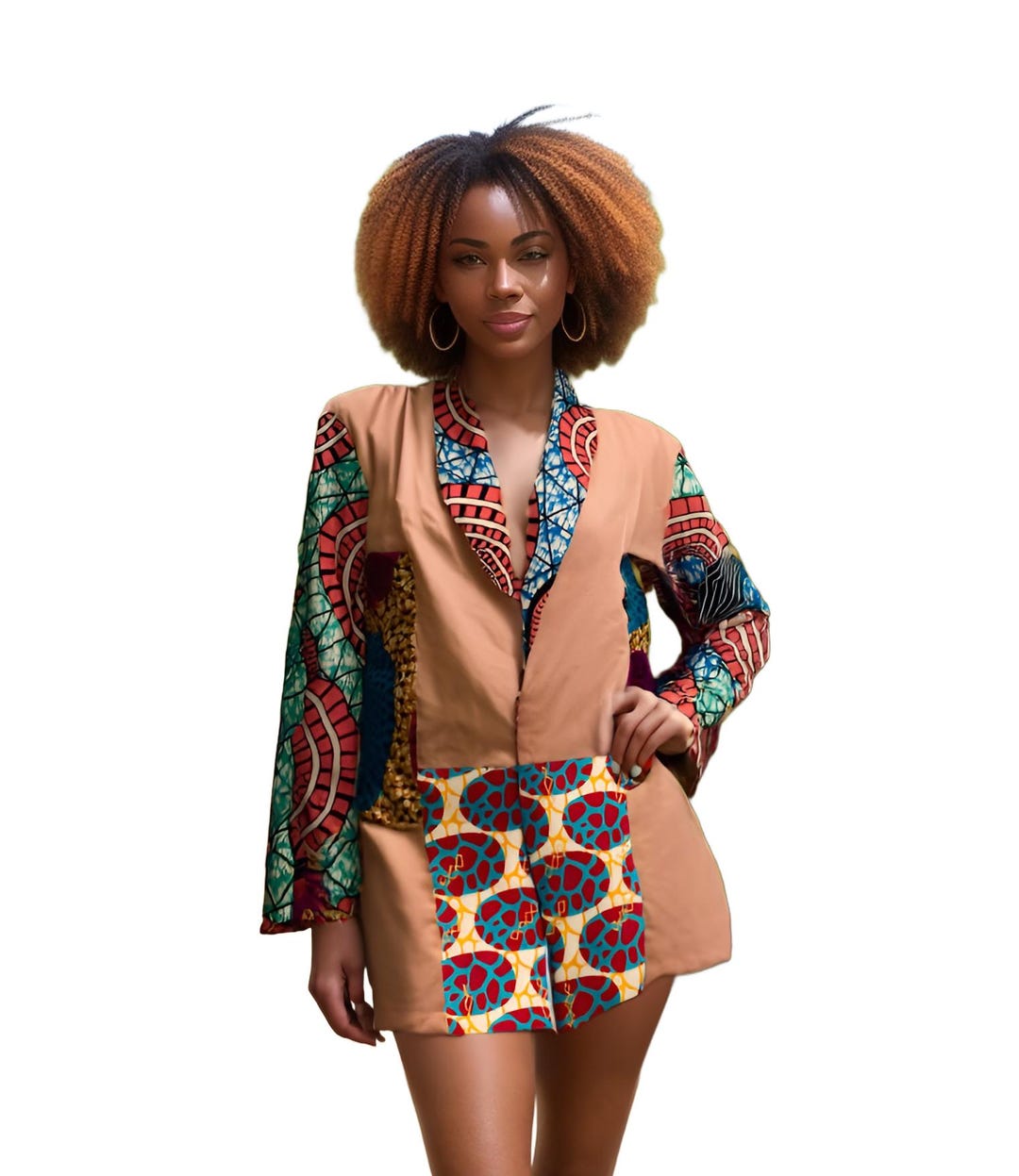 African Print Jacket - Color Block Ankara Blazer by Africanclothingetc ...