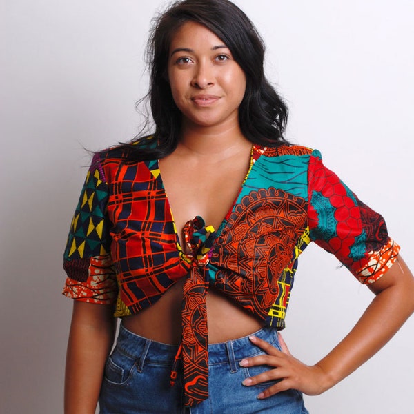 ankara top for women - african print crop blouse