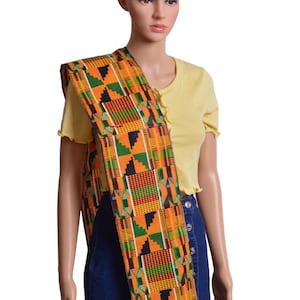kente stole graduation scarf  african sash by africanclothingetc