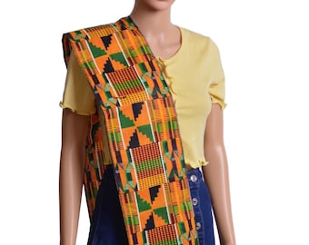 kente stole graduation scarf  african sash by africanclothingetc