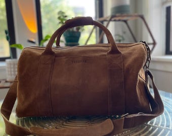 Suede Tecovas Bartlett Weekender Bag Heirloom Duffel Bag Etsy