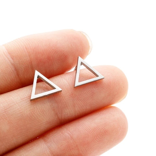 Pyramid Triangle Stud Earrings Gold/Silver/Rose Gold/BlackColor