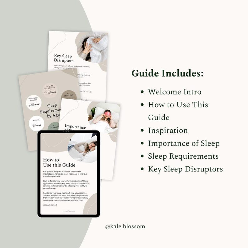 Guide includes: Welcome Intro, How to Use this Guide, Importance of Sleep, Key Sleep Disruptors and more