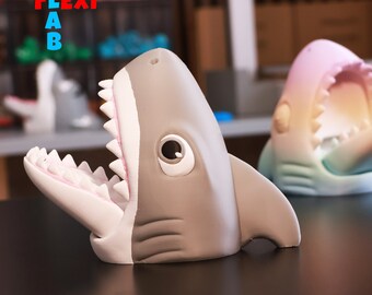 Movable hand puppet marionette Megalodon shark 3D print file STL - Flexi LAB