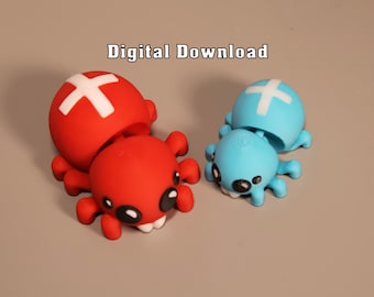 3D printer STL file: small spider can be hung as a necklace - Flexi LAB