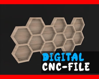 Digital CNC file Modern honeycomb wall decoration made of wood