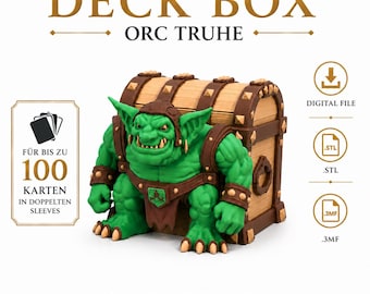 MTG Deck Box for 3D printer file | Goblin Commander for 100 cards in double sleeves. Krenko Goblin Magic cards - STL