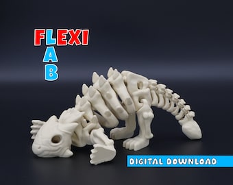 FLEXI DINO Ankylosaurus .STL fichier Imprimer sur place Squelette Dinosaure pour imprimante 3D FlexiLAB