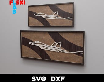 Laser Cut SVG File Line Art Wall Picture Fighter Aircraft Jet - Army War Fighter Plane