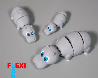 Mini Movable Hippo 3D Printer File STL Hippo - FLEXI LAB