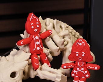 Flexible gingerbread man and woman as an .STL file for 3D printers - Christmas decoration ornament gingerbread man
