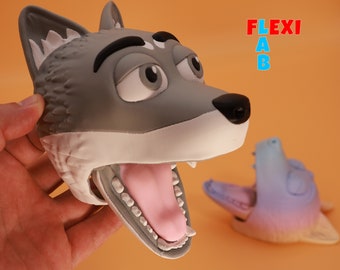 Hand Puppet Wolf 3D Printing STL File - Flexi LAB