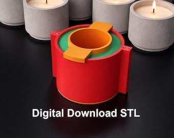 Silicone mold for concrete candles as an STL file for 3D printers | Silicone mold for candles | Mold + Commercial license