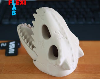 Movable Dino Skeleton Hand Puppet Indominus Rex STL 3D Printer File -FLEXI LAB