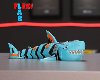 Flexi Robot Megalodon Shark STL and 3mf file for 3D printer - FlexiLAB