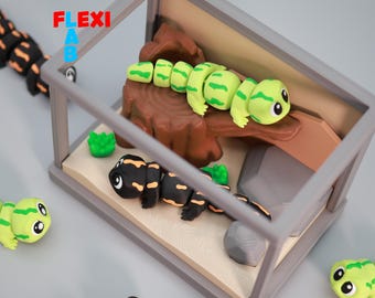 3D printer file STL Salamander in a terrarium - Flexi Art Toys