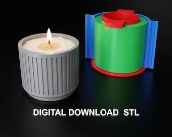 Silicone mold for concrete candles as an STL 3D printer file | Silicone mold for casting concrete + Commercial license