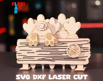 Easter Bunny Loves Carrots SVG Laser Cut File - Happy Easter FLEXI LAB