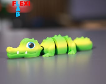 Movable crocodile for 3D printers as STL file | Alligator | 3D Printing Model | 3dprint Flexi LAV