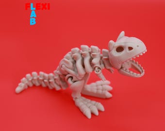 3D STL File Flexi Dino Skeleton Carnotaurus Toy