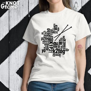 Knitting Shirt – Abbreviation Cloud | Perfect Gift for Knitters & Crafting Enthusiasts | Knit Lover Tee