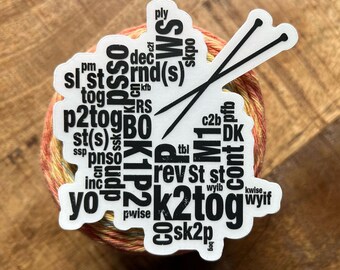 Knitting Sticker 3-Pack: Waterproof Vinyl Decals for Knitters and Yarn Lovers