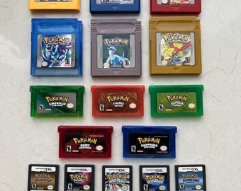 Pokemon Games GBA DS Gameboy Color Advance Emerald SoulSilver HeartGold Fire Red Black White Game Nintendo