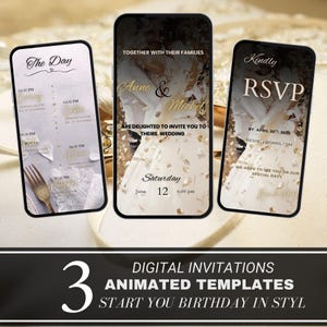 Animated Wedding Invitation, DIY Template Design, Wedding Video Invitation, Wedding RSVP invites, Premade Digital Wedding Electronic