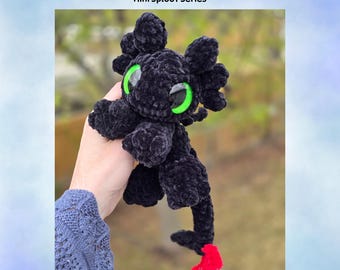 Mini Baby Night Dragon Sploot, Mini Sploot Series, low sew