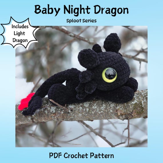 Baby Night Dragon Sploot Pattern, Low Sew, Sploot Series - Etsy