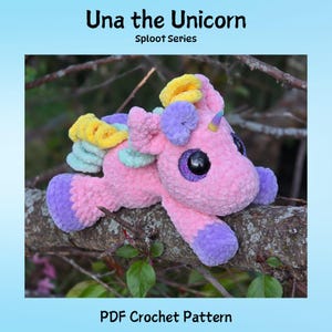 Patrón de crochet Una the Unicorn, Patrón de crochet Unicorn, Serie Sploot