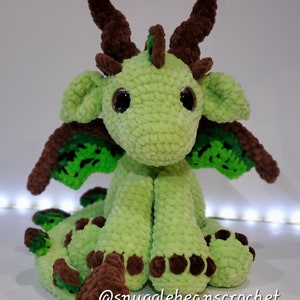 Baby Snuggle Dragon haakpatroon, gehaakt draakpatroon PDF, aanpasbaar drakenpatroon afbeelding 4