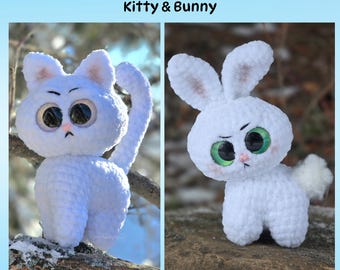 Cranky Critters Kitty & Bunny Crochet Pattern, PDF Pattern