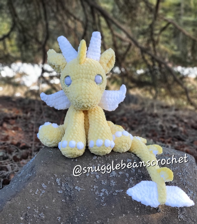 Baby Snuggle Dragon au crochet, Patron de dragon au crochet PDF, Patron de dragon personnalisable image 5