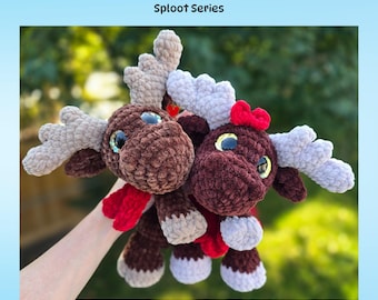 Melvin & Maple the Moose Crochet Pattern, low sew, Sploot Series