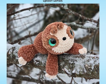 Suki the Sloth Crochet Pattern, Low sew, Sploot Series