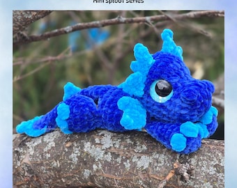 Mini Darth the Dragon Crochet Pattern, Mini Sploot Series, Low Sew