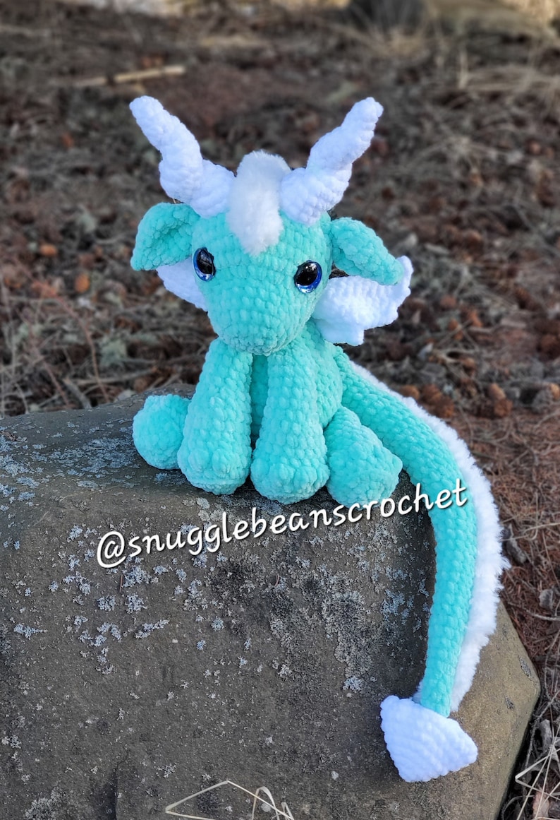 Baby Snuggle Dragon haakpatroon, gehaakt draakpatroon PDF, aanpasbaar drakenpatroon afbeelding 8