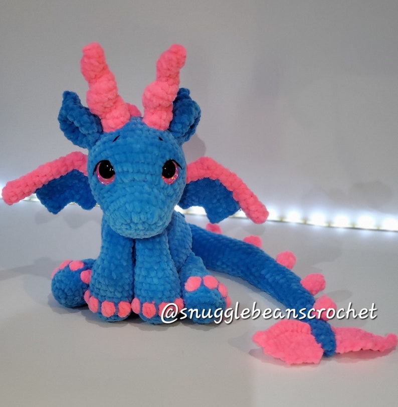 Baby Snuggle Dragon Crochet Pattern, Crochet Dragon pattern PDF, Customizable dragon pattern zdjęcie 6