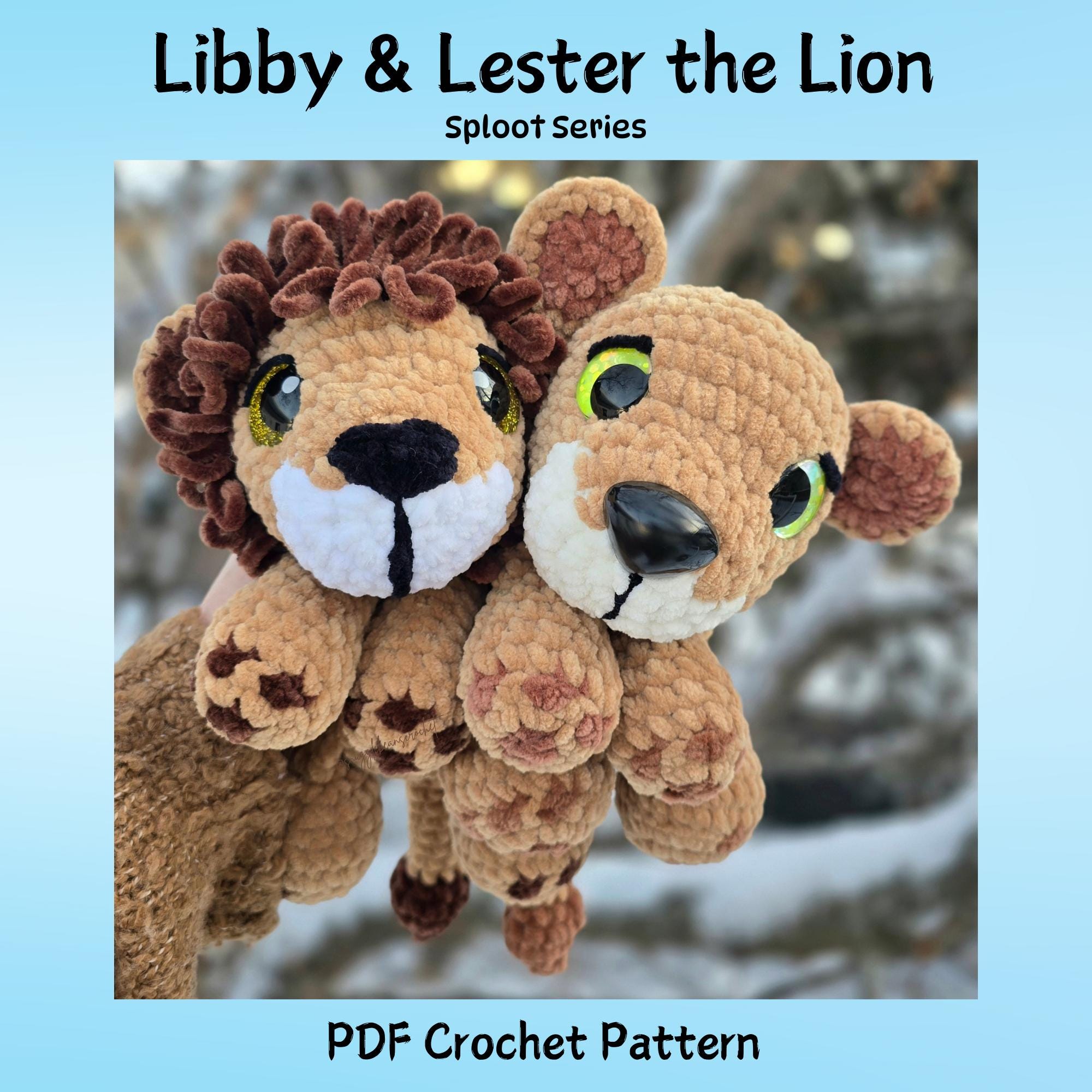 Libby & Lester the Lion Crochet Pattern, Low Sew - Etsy