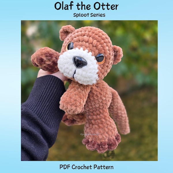 Otter Crochet Pattern, Olaf the Otter, Sploot Series, Low sew